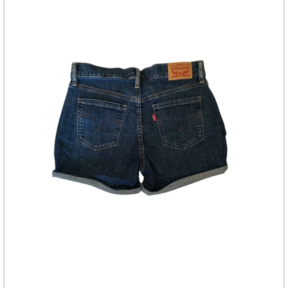 Women’s Cuffed Levi’s Natural Blue Denim Mid Length Shorts, size 27 - Picture 4 of 8